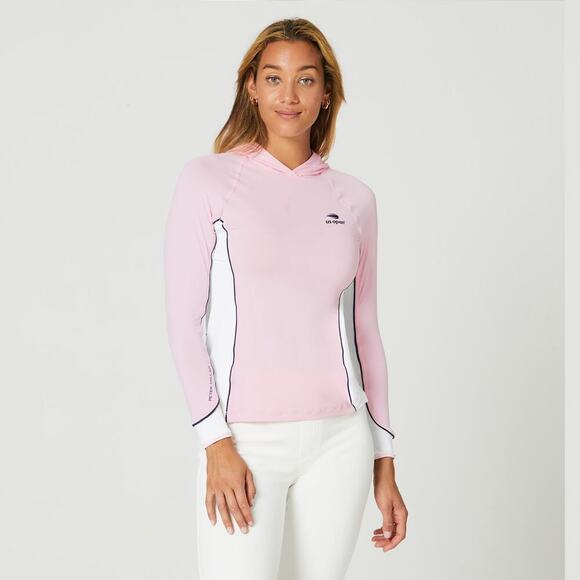 Peter Millar Tops - Peter Millar US Open Performance Pullover Hoodie –Pink, White & Navy –Size Large